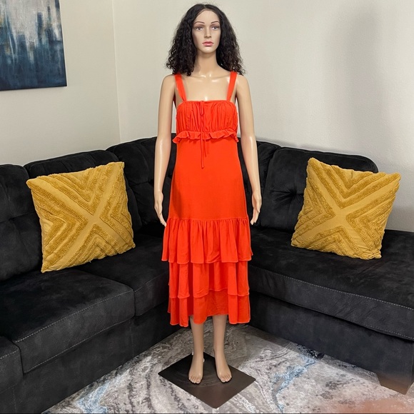 Privacy Please Lucille Maxi Dress in Blood Orange - Picture 2 of 13